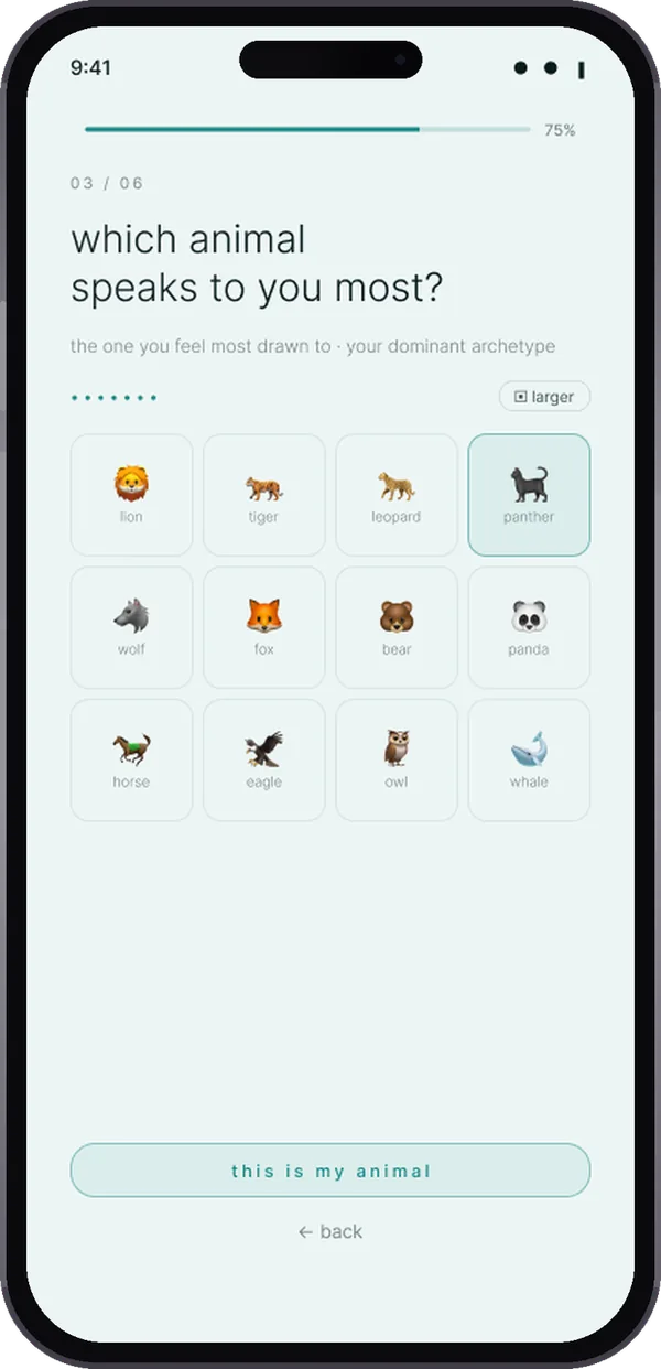 Choose your seven animals